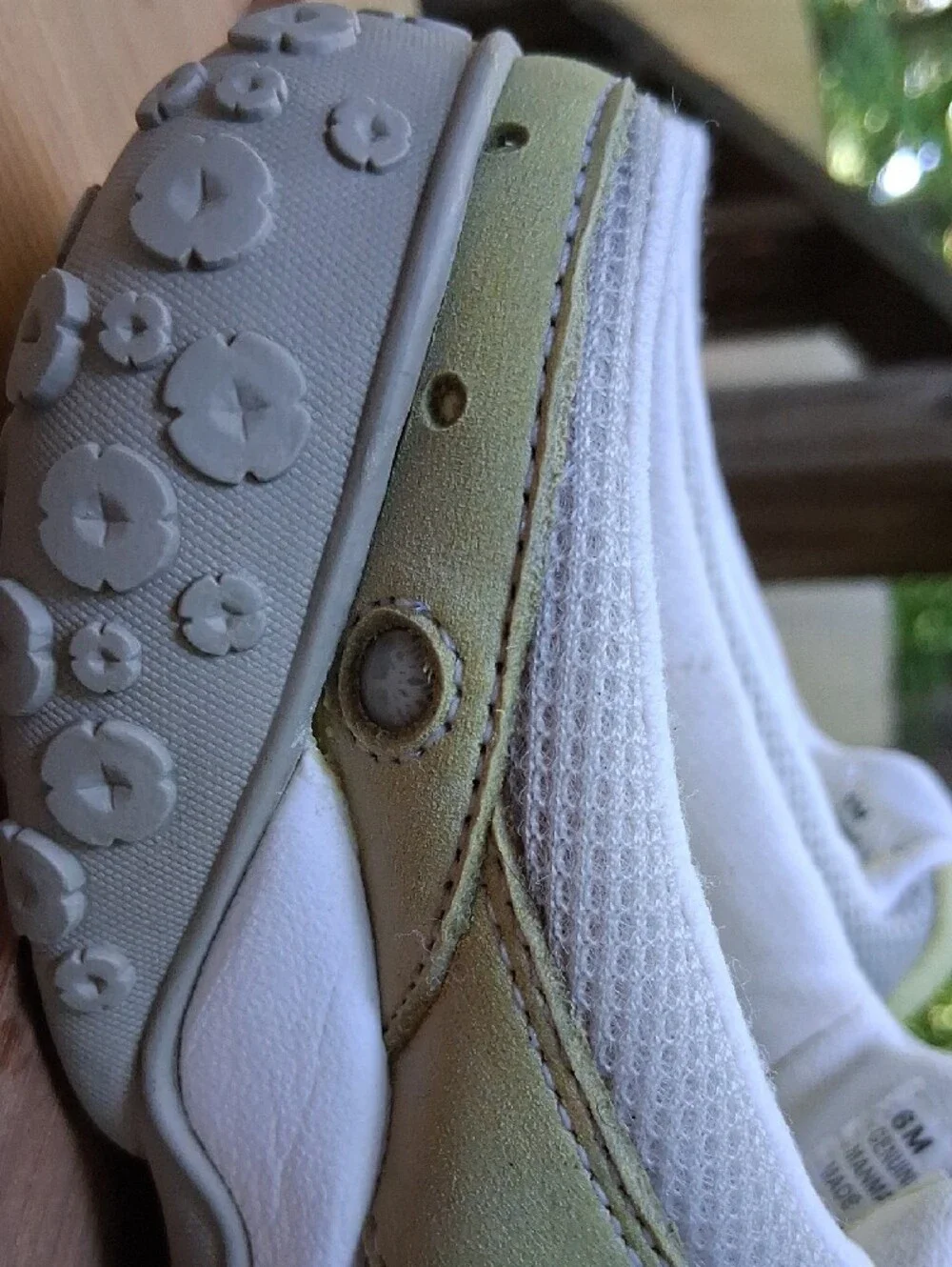 Timberland Light Green and White Slip-On Shoe,sz.6m